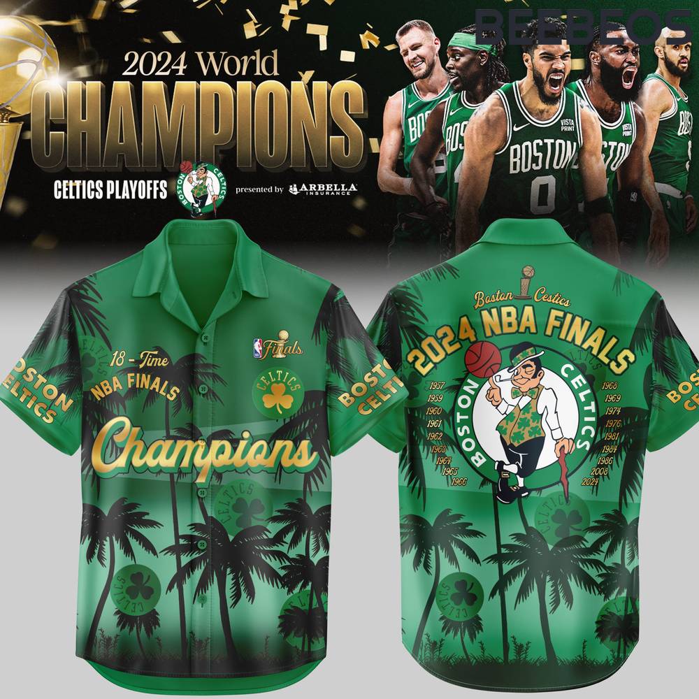 Boston Celtics Finals Champions NBA 2024 Hawaiian Set