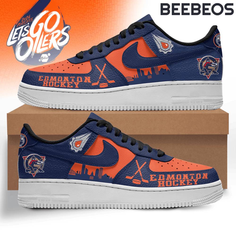 Edmonton Oilers Lets Go Oilers Air Force 1 Sneaker