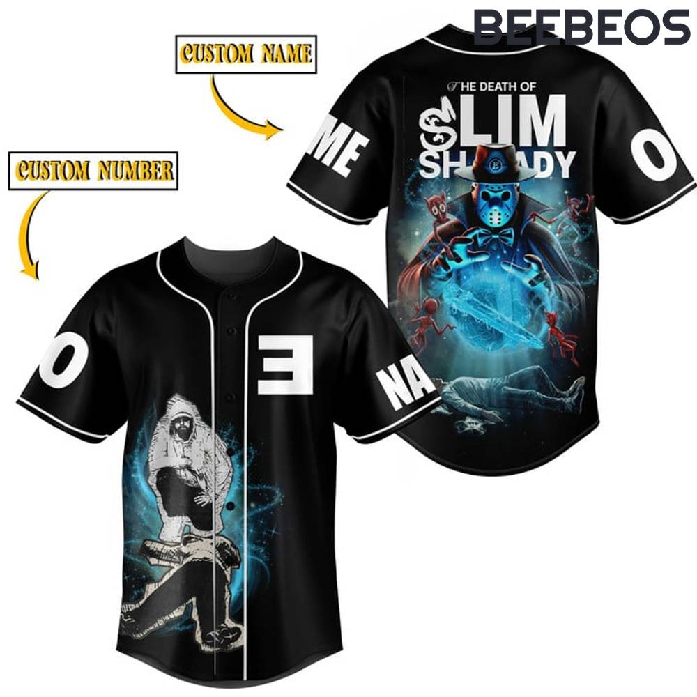 Eminem The Death of Slim Shady Black Baseball Jersey