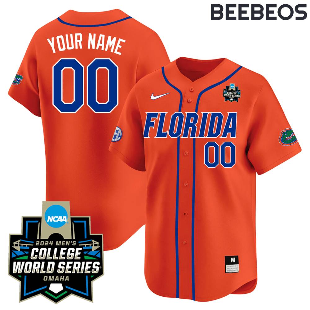 Florida Gators 2024 Men’s College World Series Navy Baseball Jersey