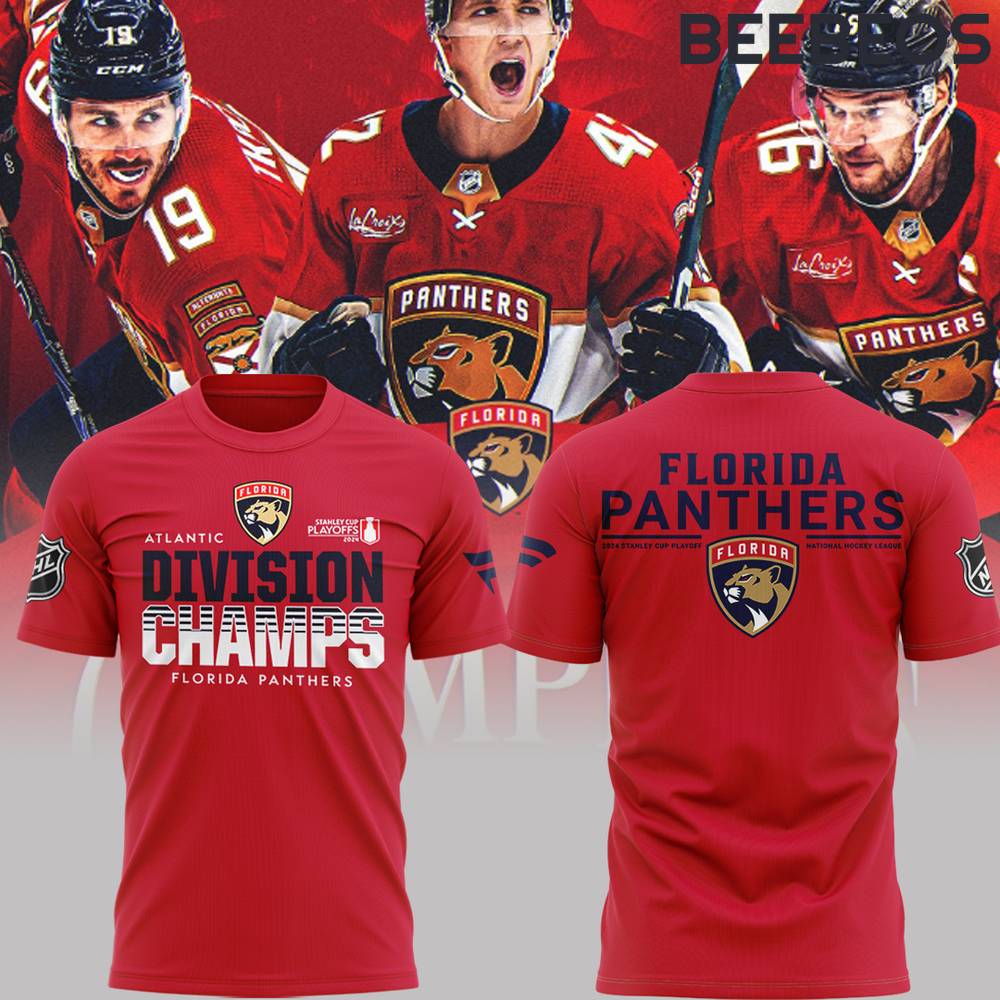 Florida Panthers Division Champs 2024 Red T-Shirt