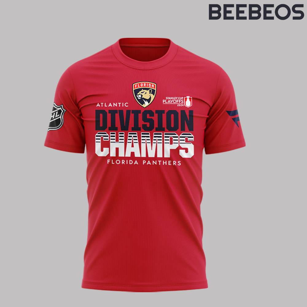 Florida Panthers Division Champs 2024 Red T-Shirt