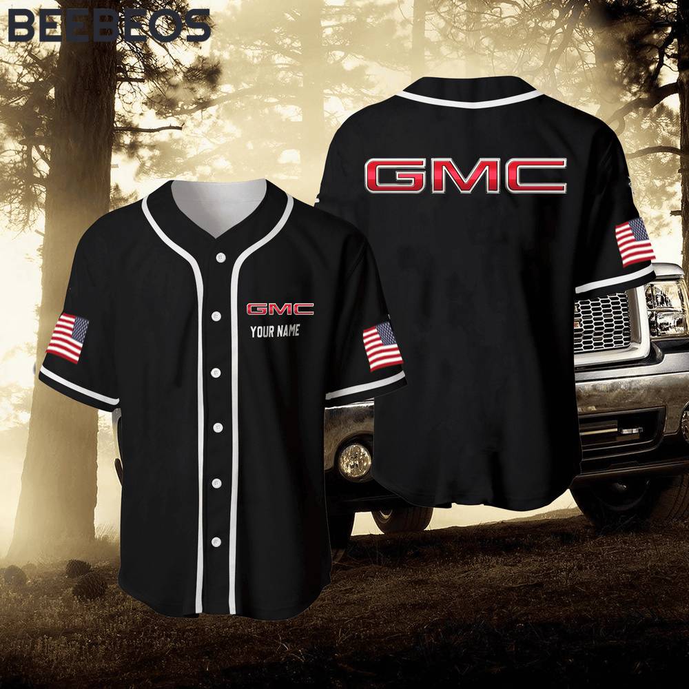 GMC Black Custom Name Baseball Jersey