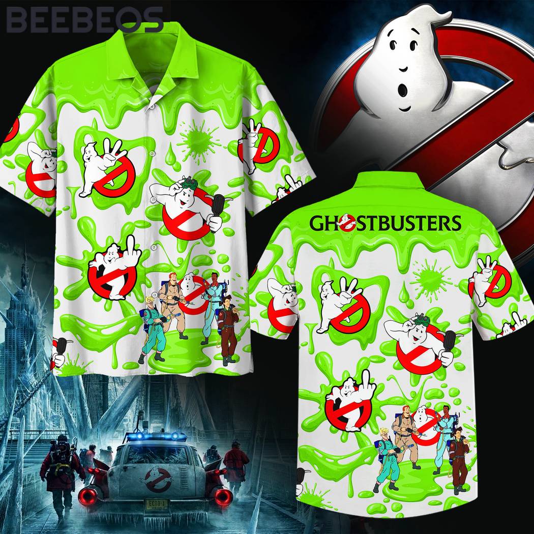 Ghostbuster Green Hawaiian Shirt