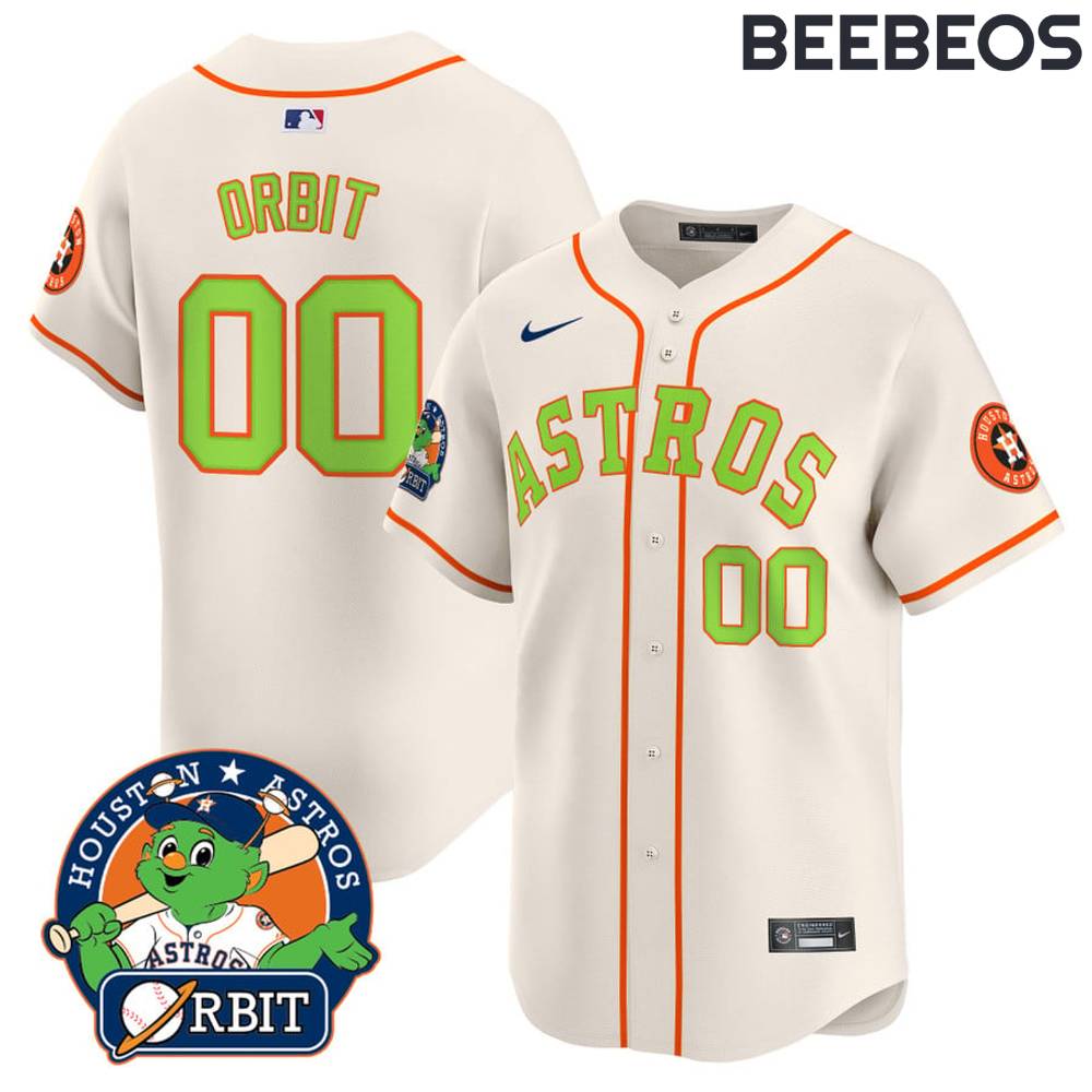 Houston Astro Orbit Cream Baseball Jersey