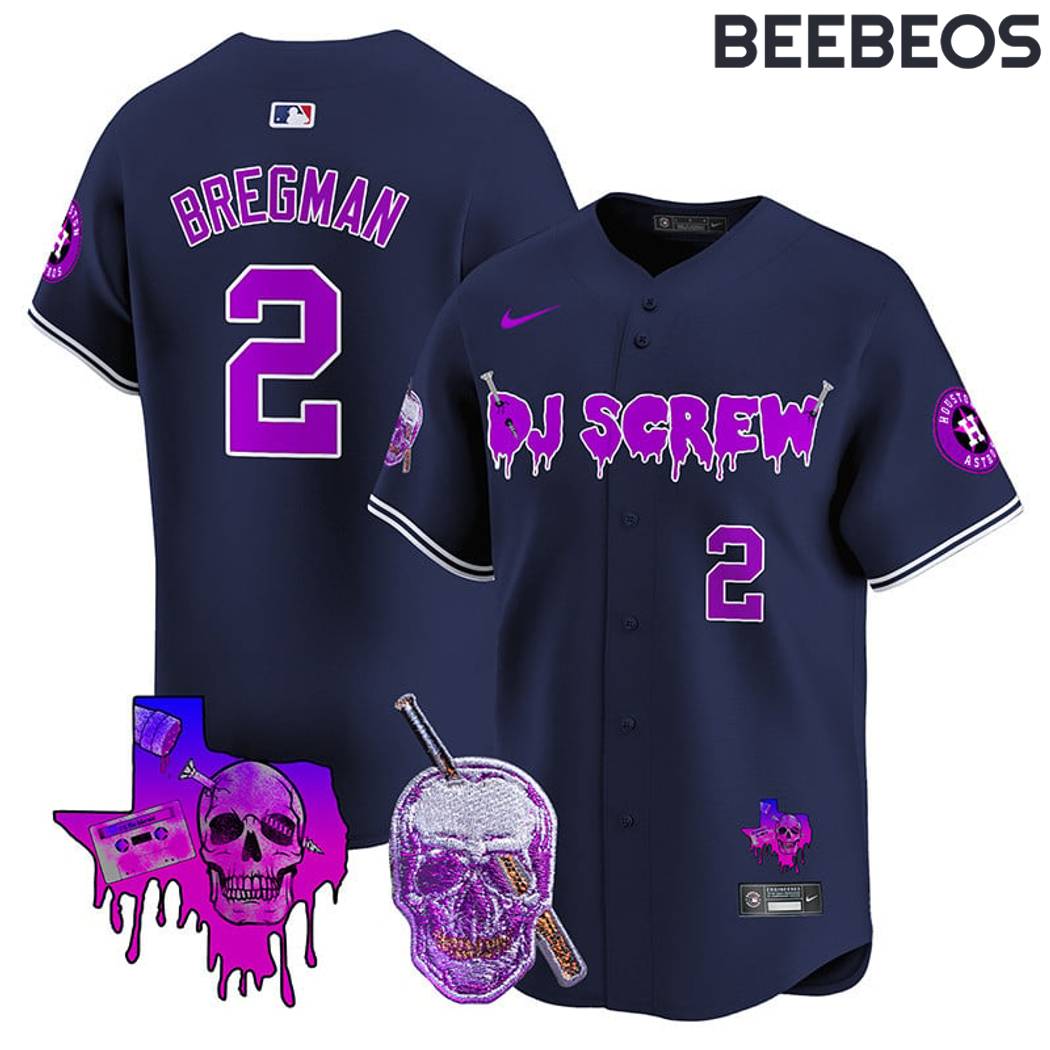 Houston Astros DJ Screw Navy Baseball Jersey