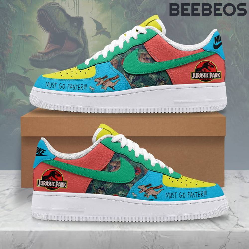 Jurassic Park Must Go Faster Air Force 1 Sneaker