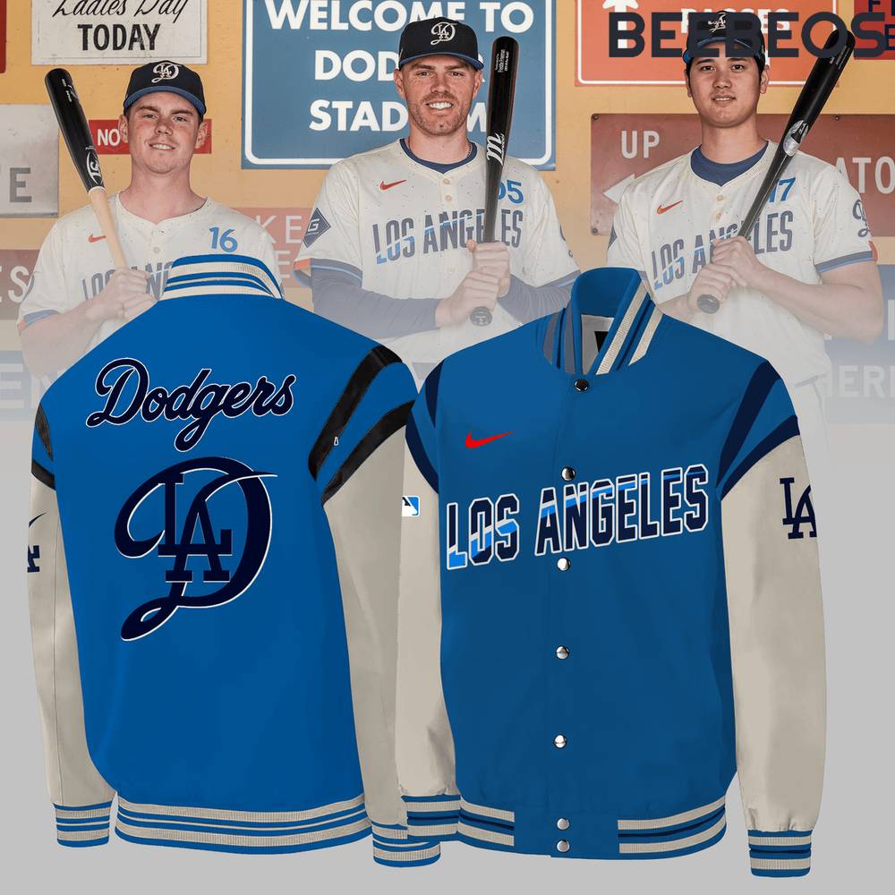 Los Angeles Dodgers City Connect Grey Baseball Jacket