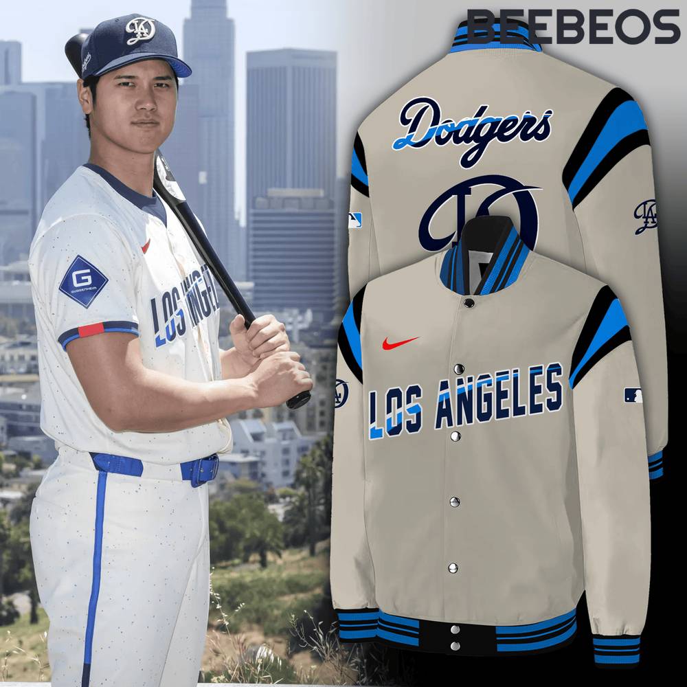 Los Angeles Dodgers City Connect Grey Baseball Jacket