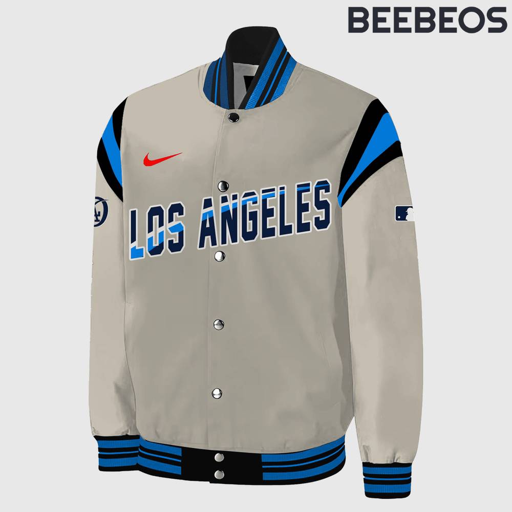 Los Angeles Dodgers City Connect Grey Baseball Jacket