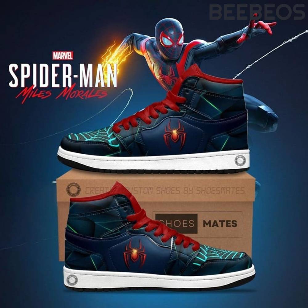 Miles Morales Spiderman Air Jordan 1 Sneaker