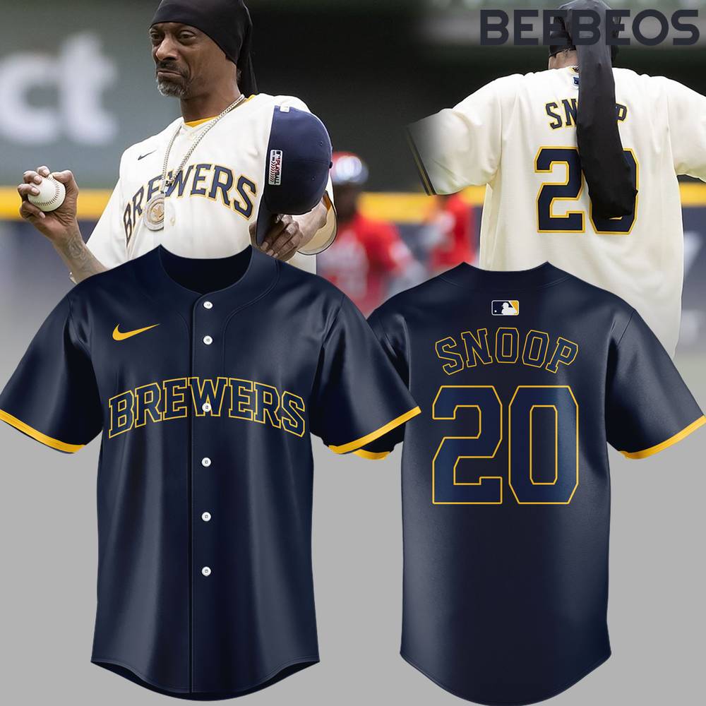 Milwaukee Brewers Snoop Dogg Navy Baseball Jersey