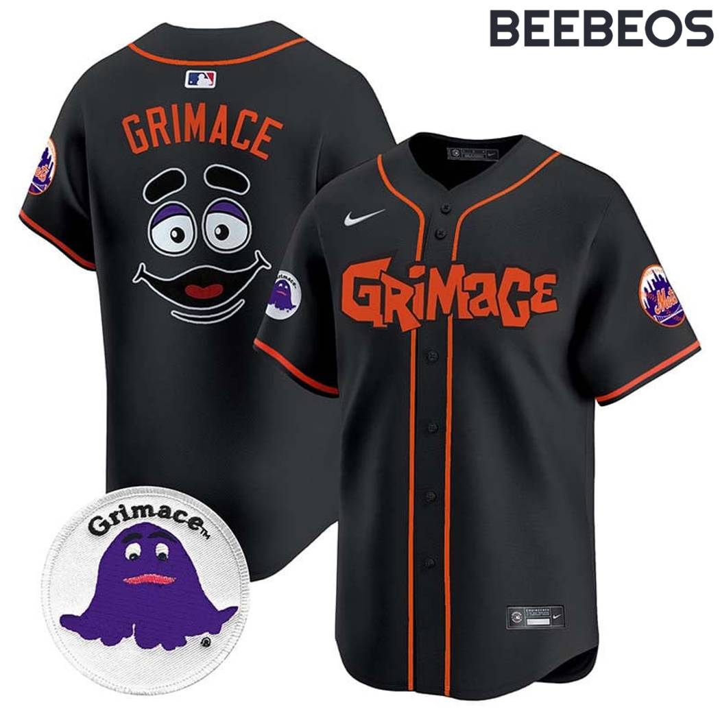 New York Mets Grimace Black Baseball Jersey