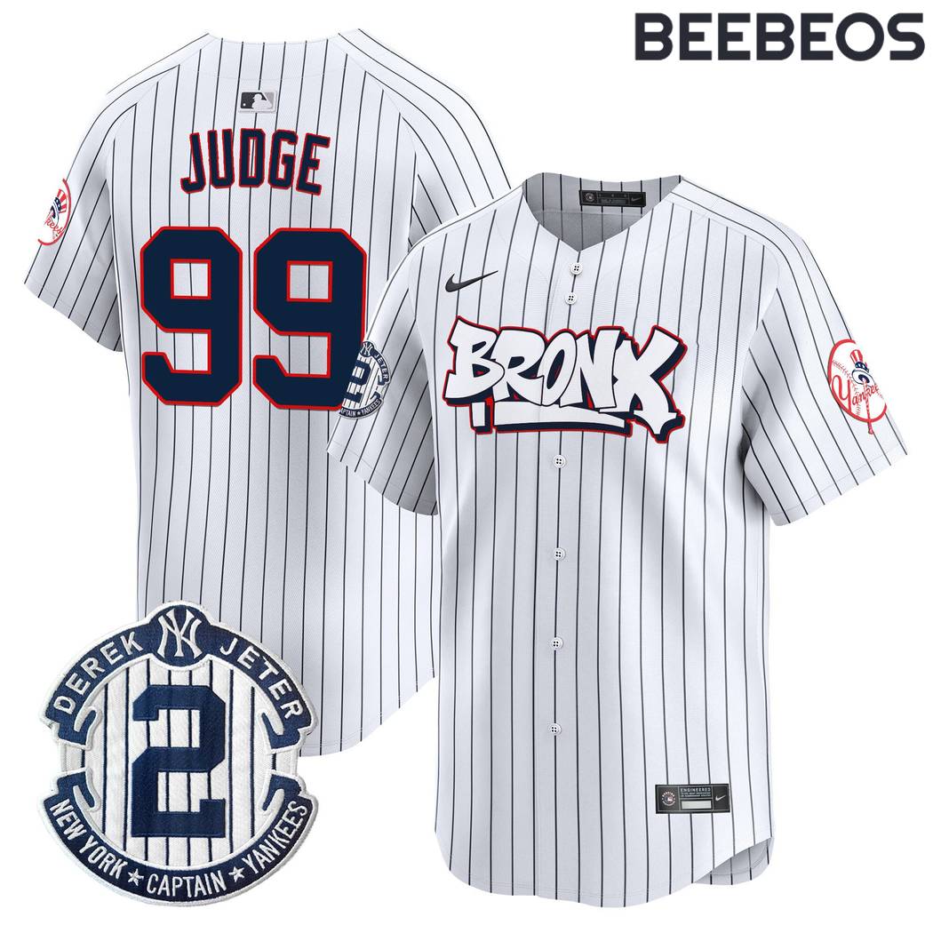 New York Yankees The Bronx Graffiti White Pinstripe Baseball Jersey