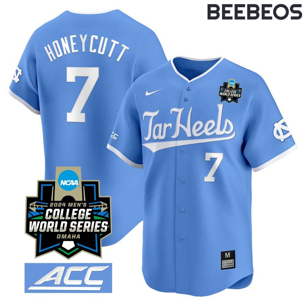 North Carolina Tar Heels 2024 College World Series Baseball Jersey – Blue