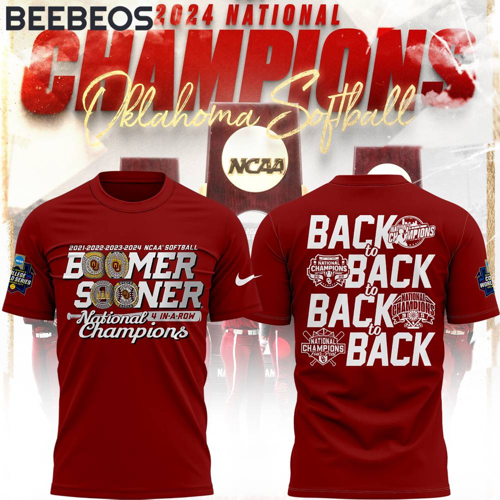 Oklahoma Sooners 2024 NCAA Softball Womens College World Series Champions Red Shirt