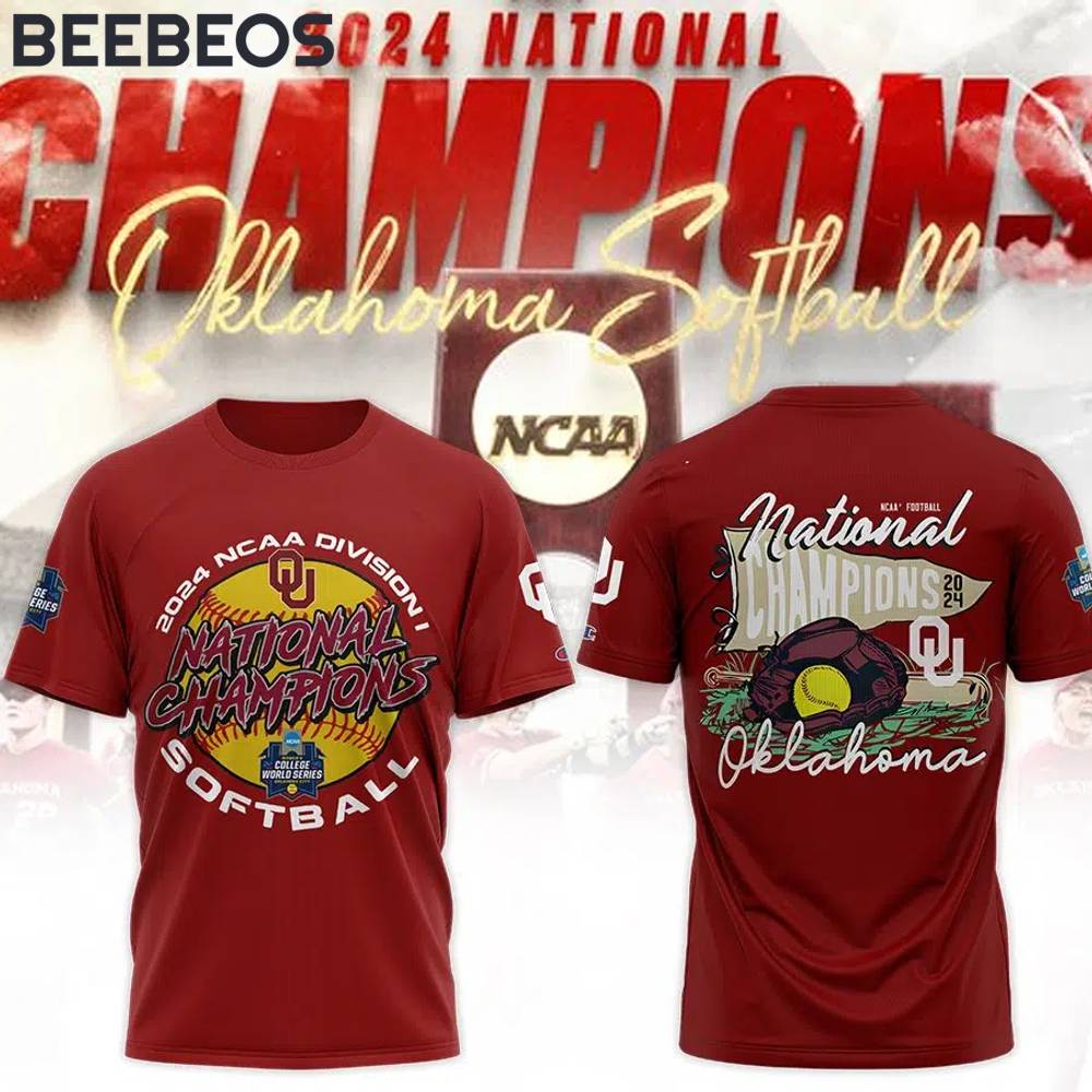 Oklahoma Sooners 2024 NCAA Softball Womens College World Series Champions Red Shirt