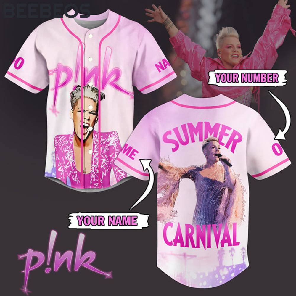 Pink Summer Carnival Baseball Jersey