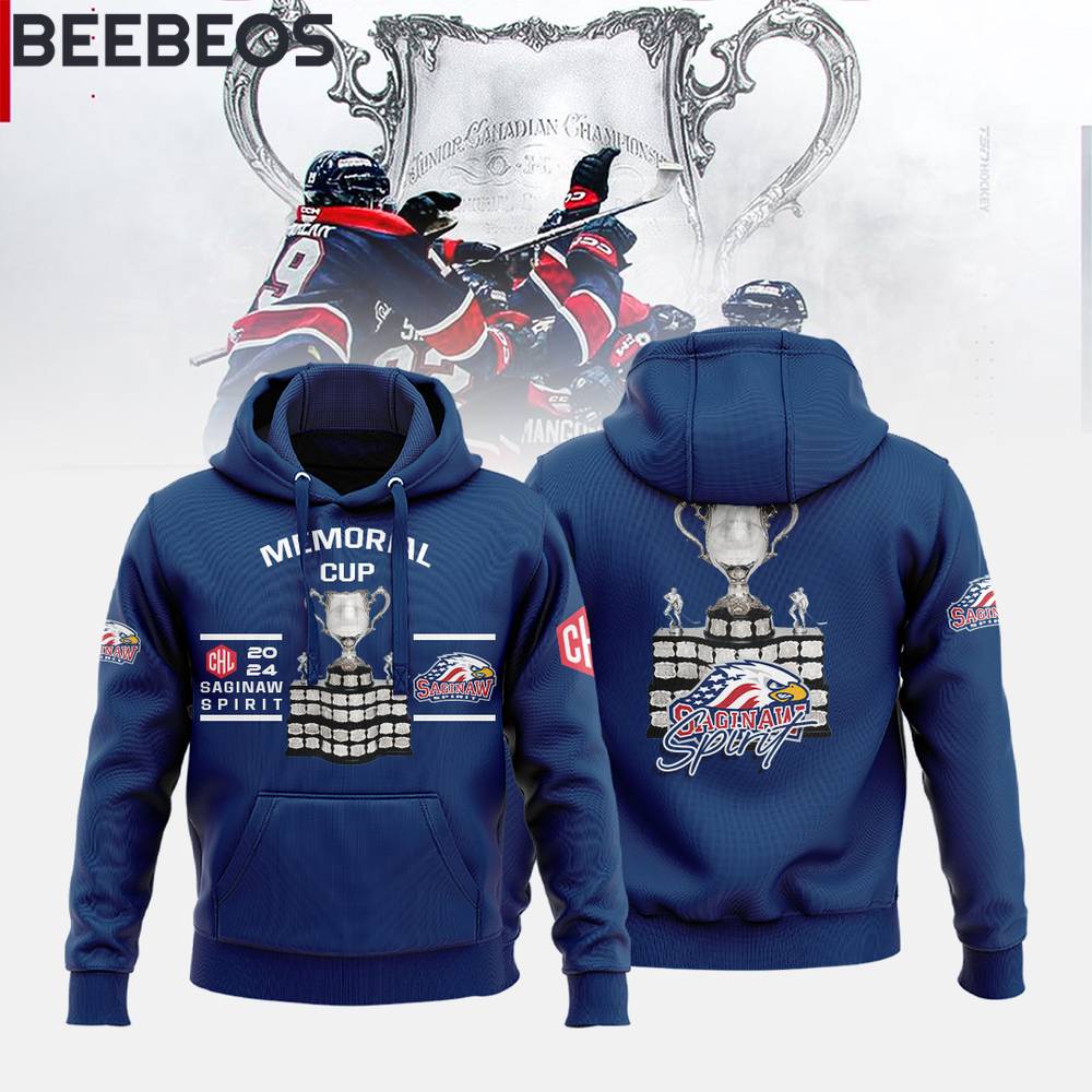 Saginaw Spirit Champions Memorial Cup 2024 Blue Hoodie