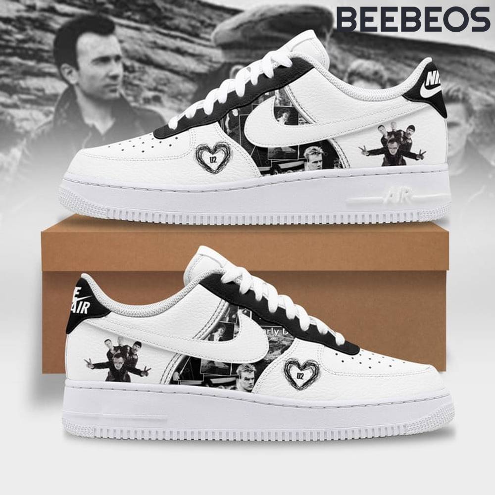 U2 Band Black White Air Force 1 Sneaker