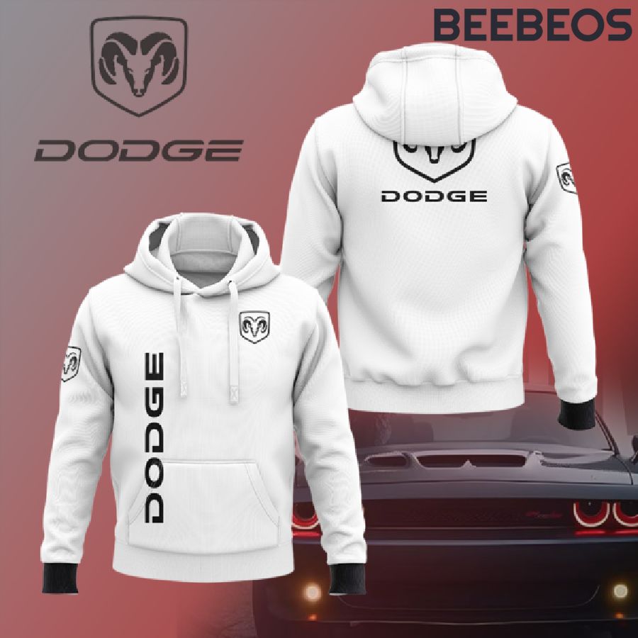 Dodge White Hoodie