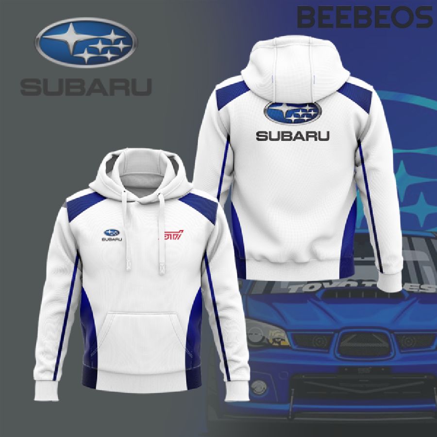 Subaru White Hoodie