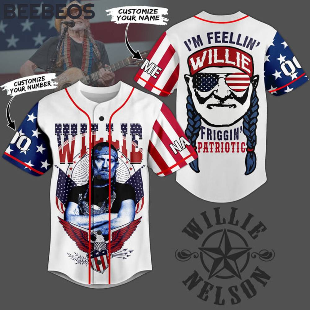 Willie Nelson American Flag Baseball Jersey