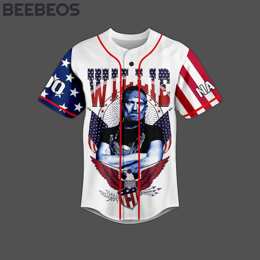 Willie Nelson American Flag Baseball Jersey