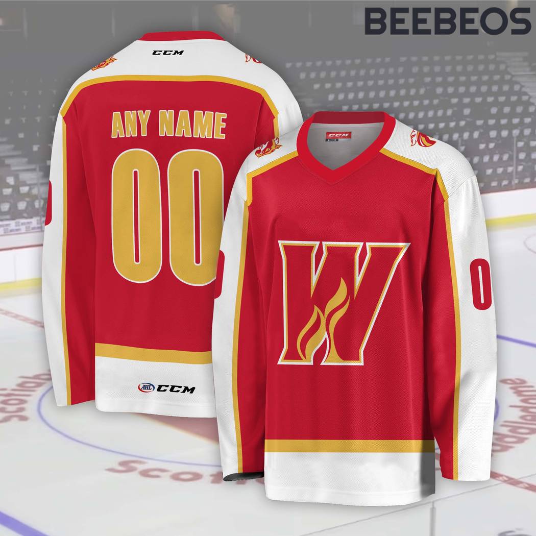 AHL Calgary Wranglers Red Hockey Jersey