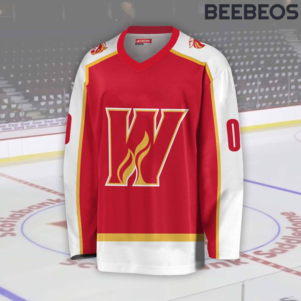 AHL Calgary Wranglers Red Hockey Jersey