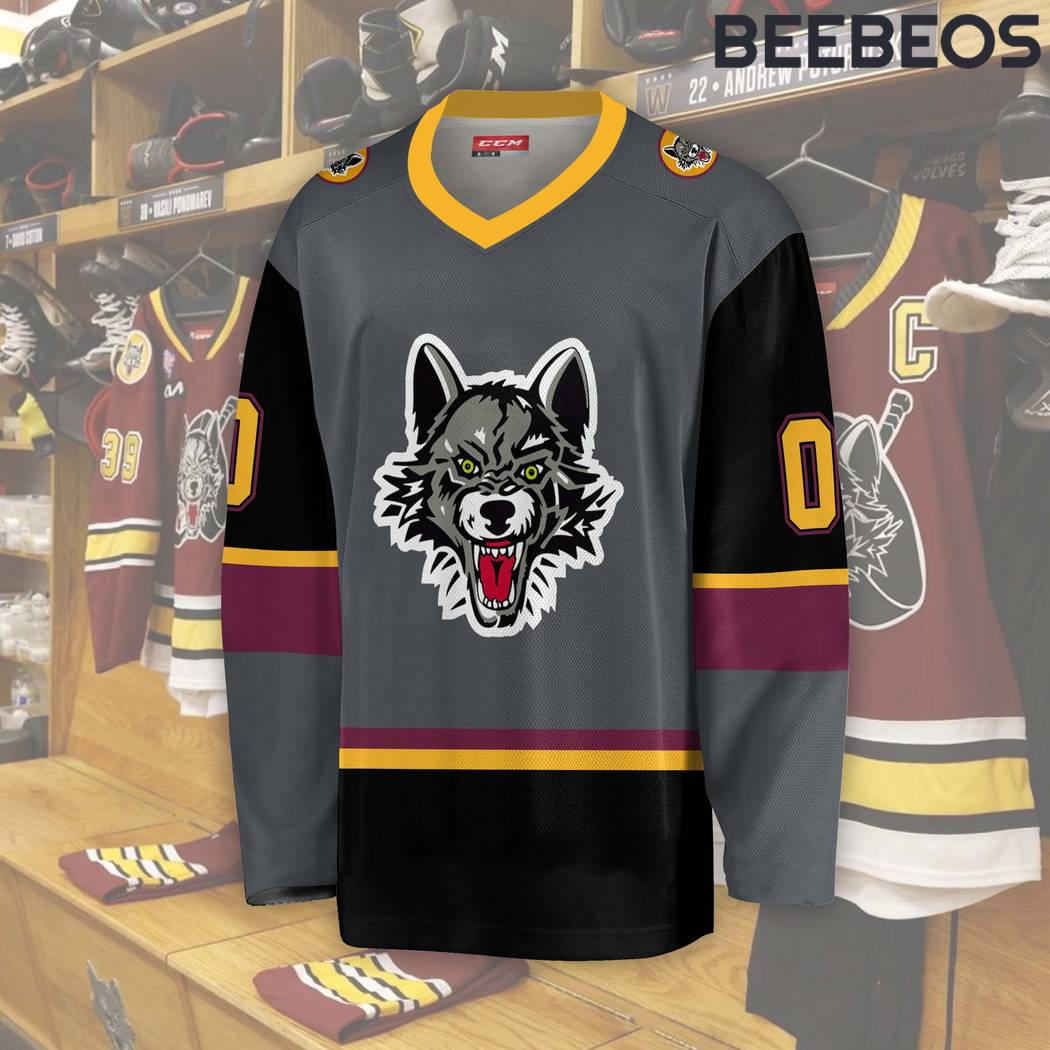 AHL Chicago Wolves Grey Hockey Jersey