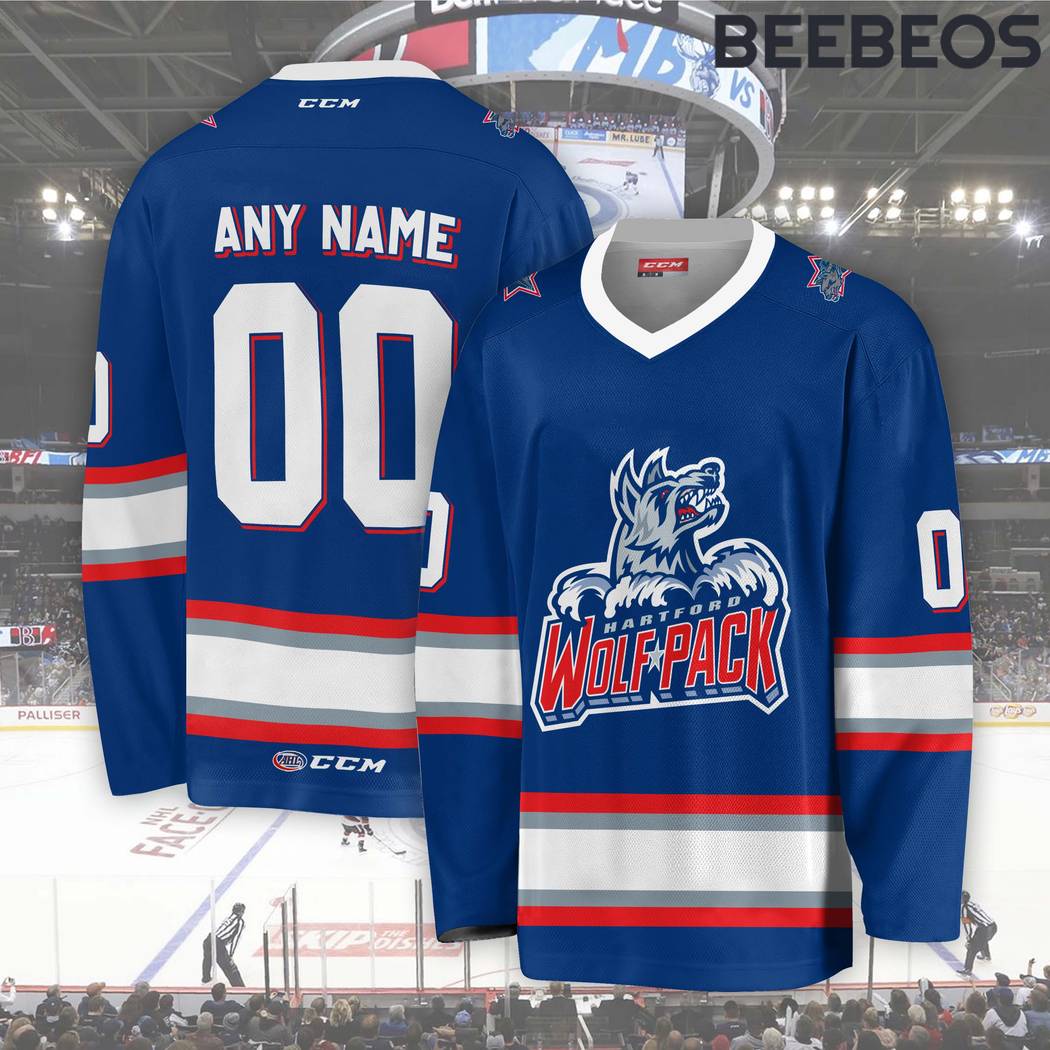 AHL Hartford Wolf Pack Blue Hockey Jersey