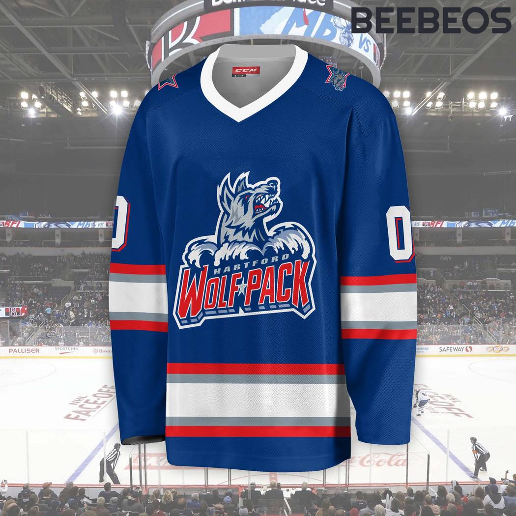 AHL Hartford Wolf Pack Blue Hockey Jersey