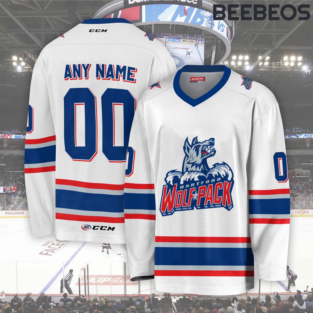 AHL Hartford Wolf Pack White Hockey Jersey