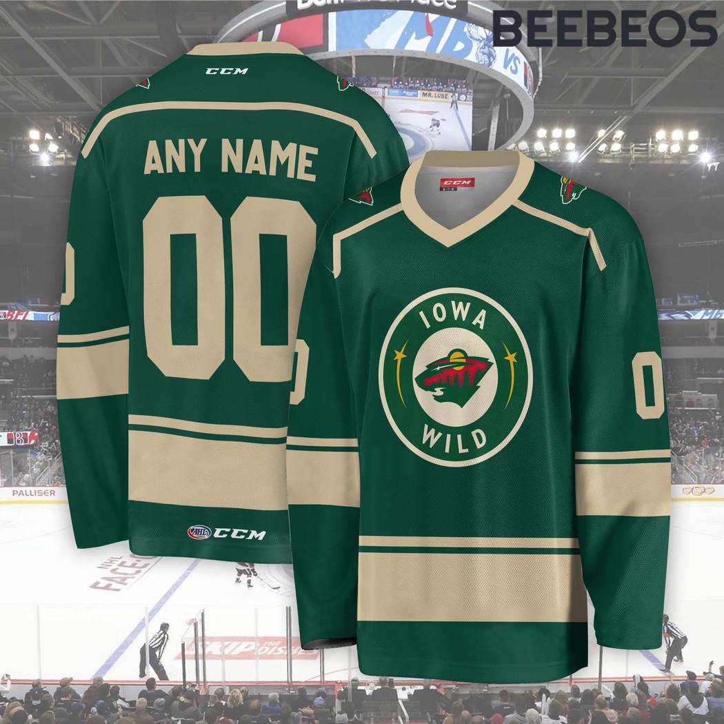 AHL Iowa Wild Green Hockey Jersey