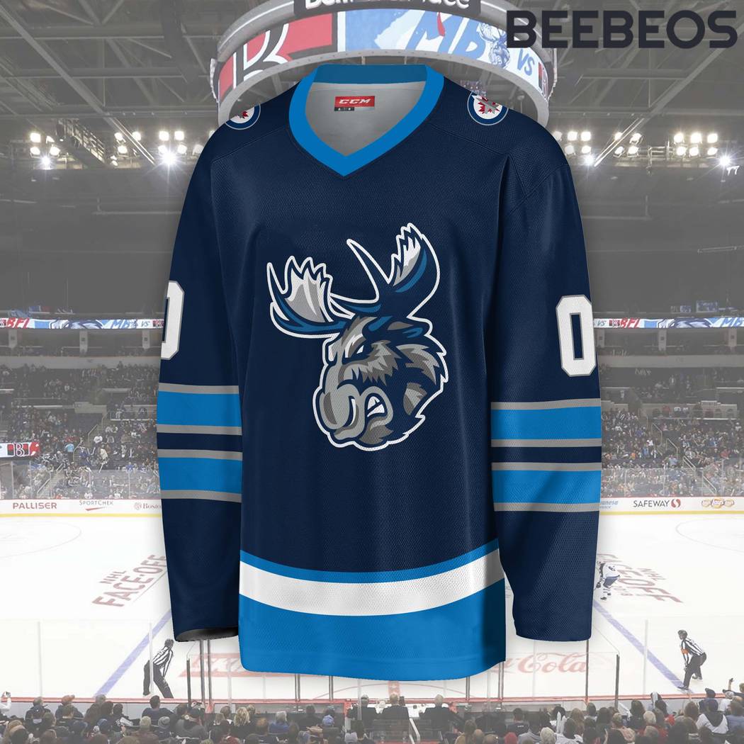 AHL Manitoba Moose Blue Hockey Jersey