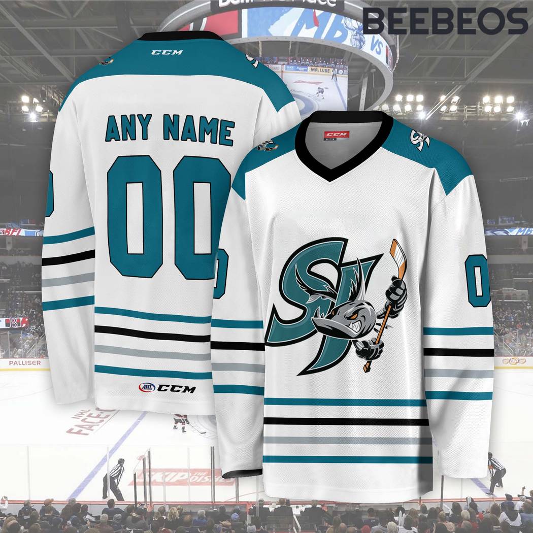 AHL San Jose Barracuda White Hockey Jersey