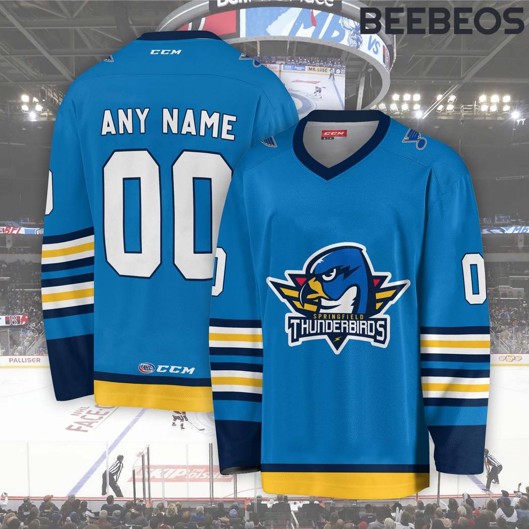 AHL Springfield Thunderbirds Blue Hockey Jersey