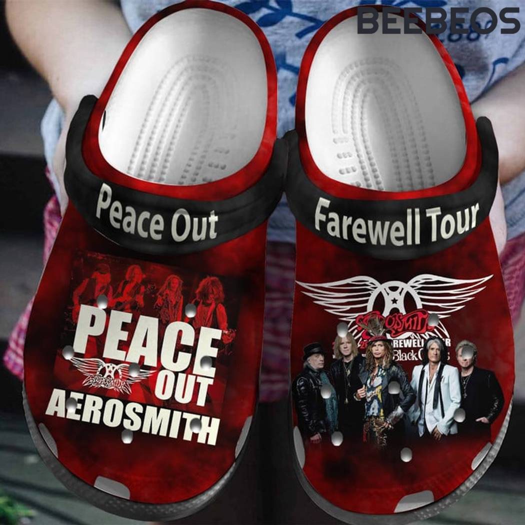 Aerosmith Peach Out Farewell Tour 2024 Crocs Shoes