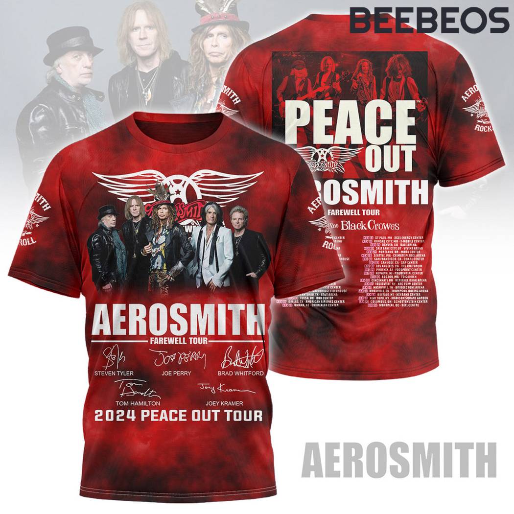 Aerosmith Peach Out Farewell Tour 2024 T-Shirt