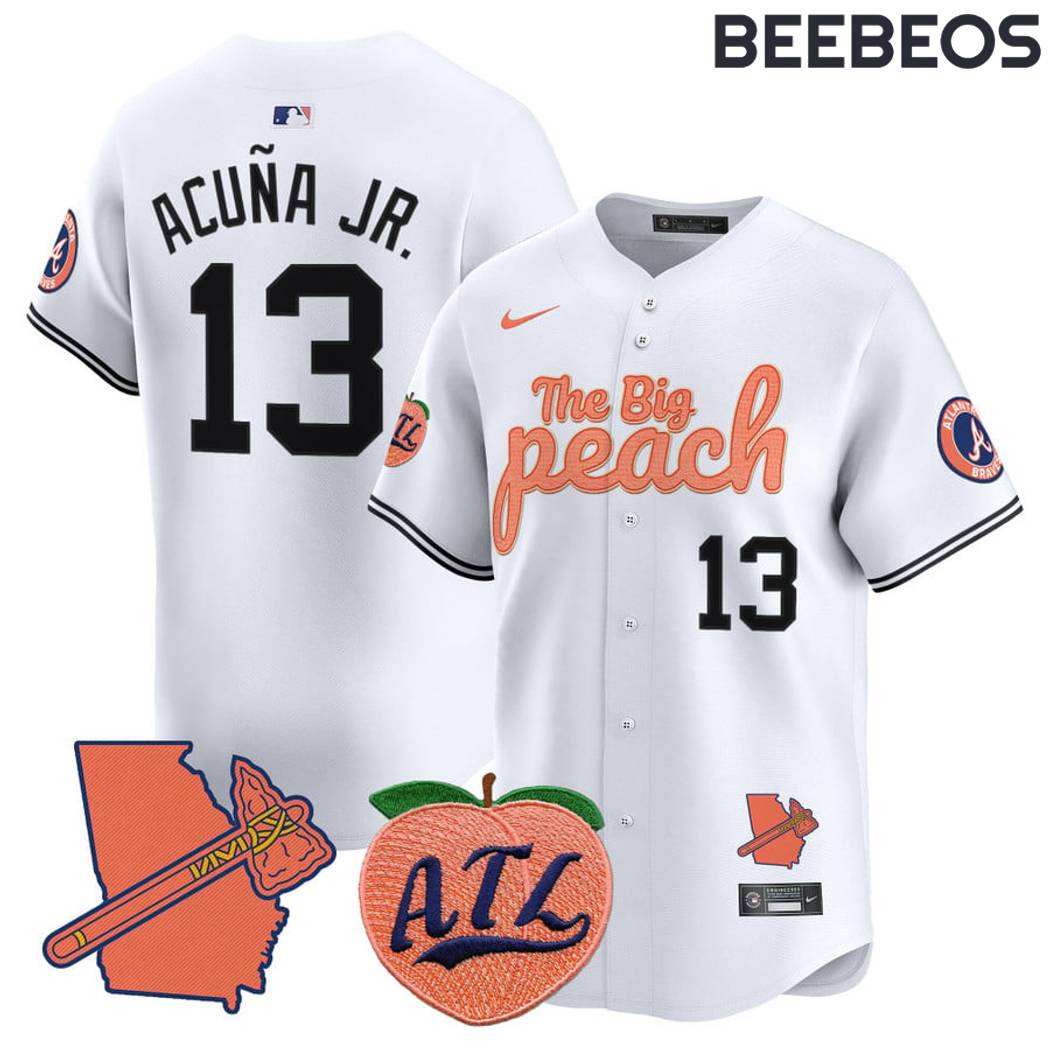 Atlanta Braves The Big Peach White Baseball Jersey