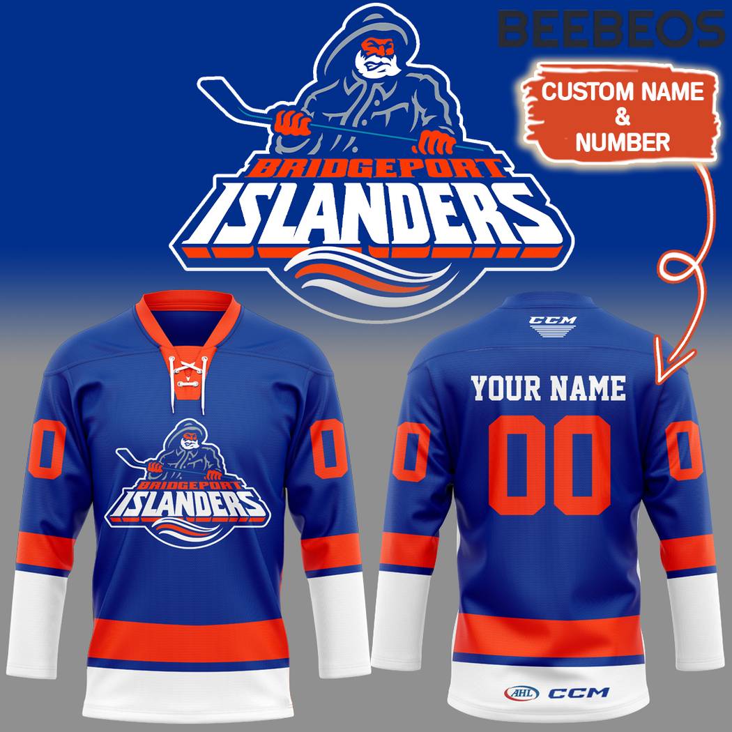 Bridgeport Islanders 2024 Blue Hockey Jersey