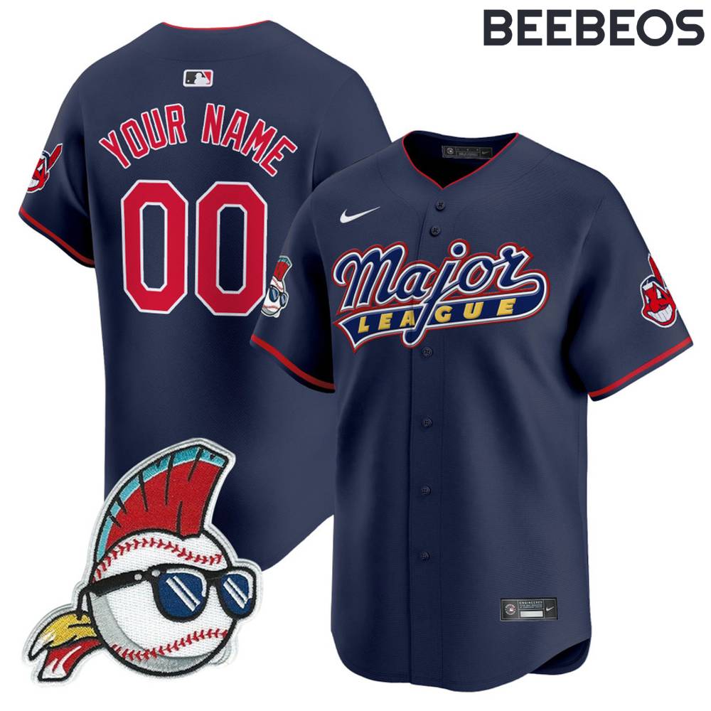 Cleveland Indians Major League Navy Baseball Jersey