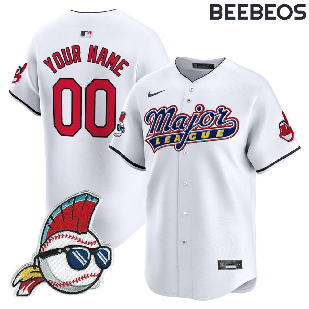 Cleveland Indians Major League White Baseball Jersey