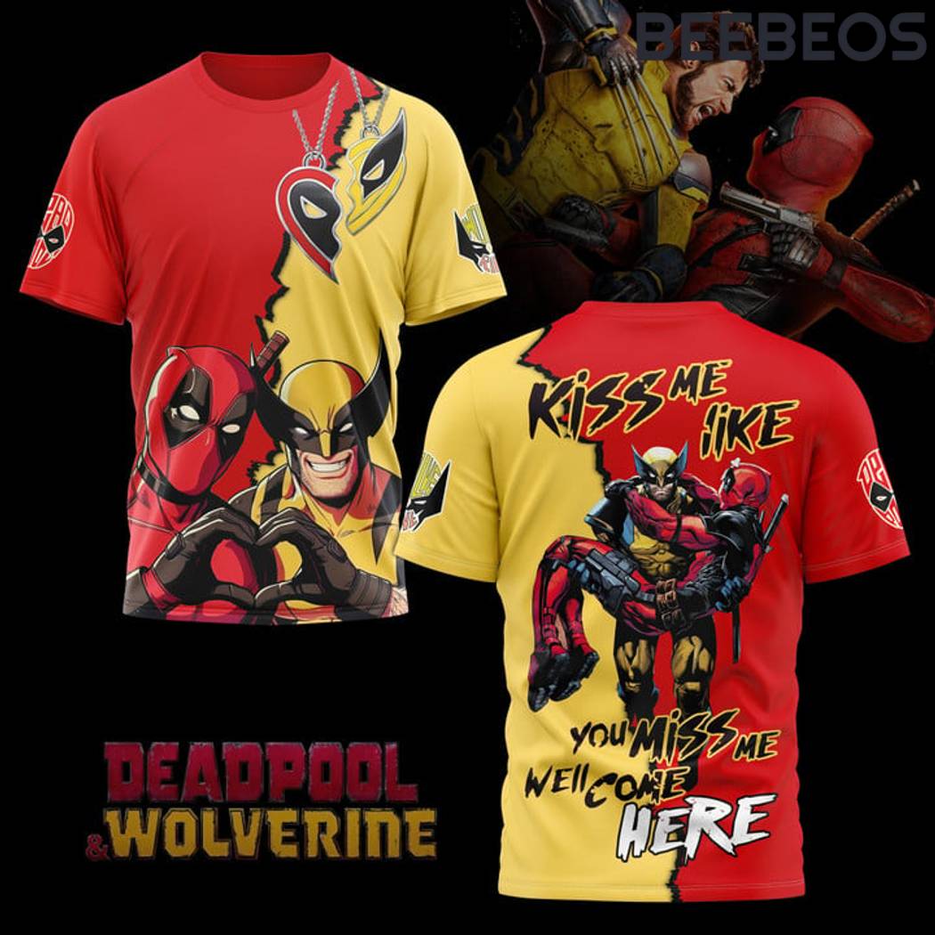 Deadpool x Wolverine Kiss Me T-Shirt