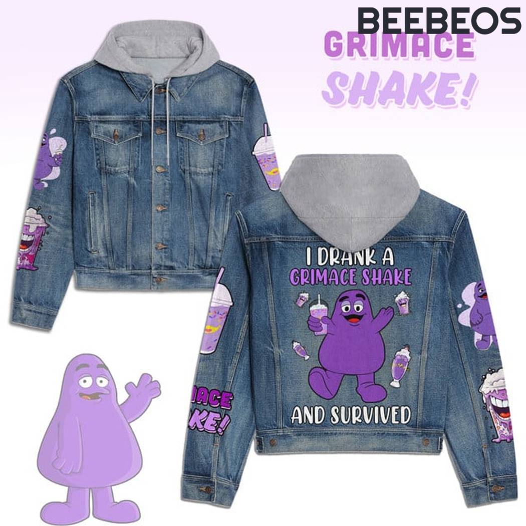 Grimace Shake Hooded Denim Jacket