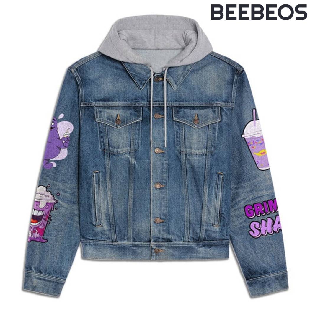 Grimace Shake Hooded Denim Jacket