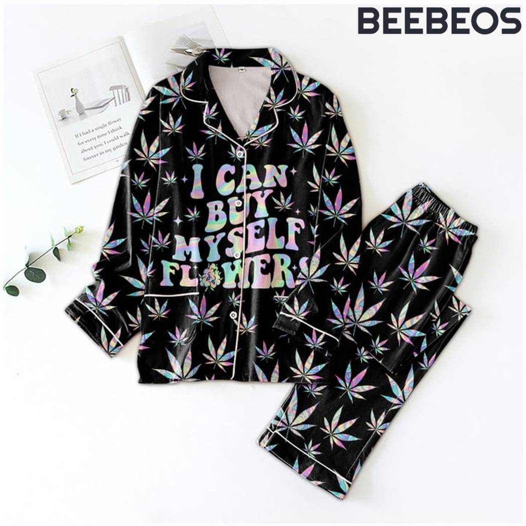 Seamless Watercolor Cannabis Pajamas Set