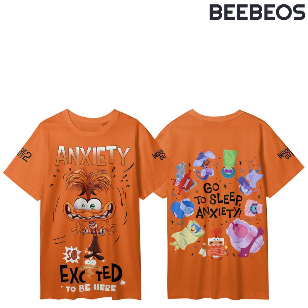 Inside Out 2 Go to Sleep Anxiety Orange Shirt