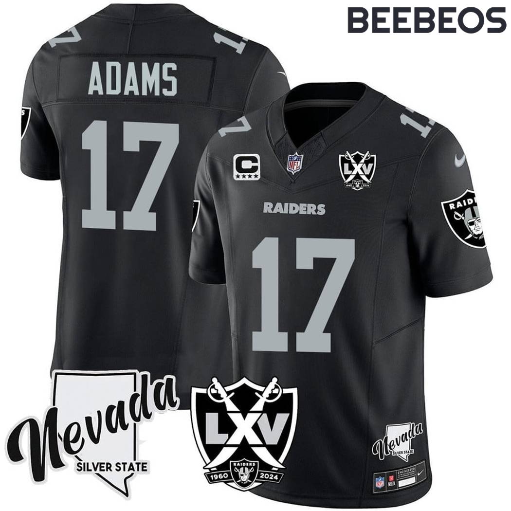 Las Vegas Raiders 2024 Nevada Silver State All Black Football Jersey